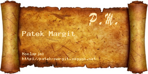 Patek Margit névjegykártya